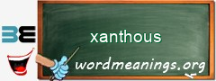 WordMeaning blackboard for xanthous